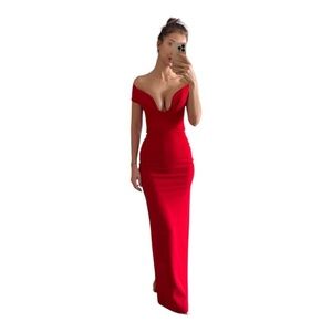 Solace London Marlowe Off-The-Shoulder Crepe Gown Red size 0 NWT